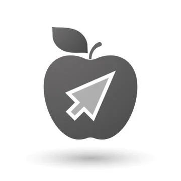 Apple icon with a cursor Stock Illustration