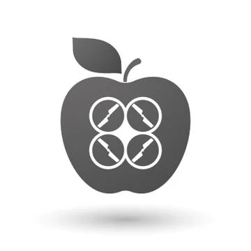 Apple icon with a drone Stock Illustration