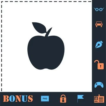 Apple icon flat Stock Illustration