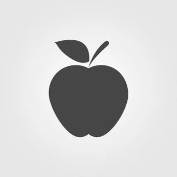 Apple icon flat style isolated on background. Apple sign symbol 스톡 일러스트