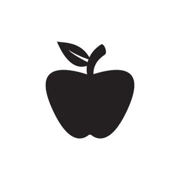 Apple Icon In Flat Style Vector Icon For Apps And Websites. Black Apple Fruit Stock Illustration