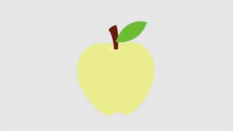 An apple icon with a green leaf on top , symbolizing freshness concept anim.. Stock Footage 266088945
