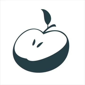 Apple icon. Half an apple Stock Illustration