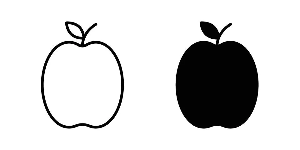 Apple icon illustration vector, icon set for apps Stock Illustration