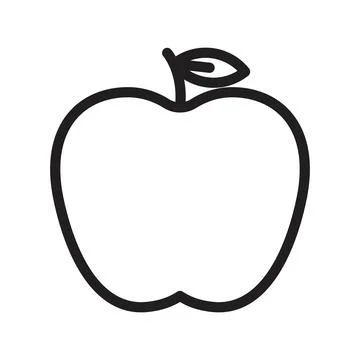 Apple icon line art vector Stock Illustration