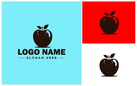 Apple icon logo vector art graphics for business brand icon apple fruits fr.. Illustrazione stock