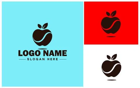Apple icon logo vector art graphics for business brand icon apple fruits fr.. Stock Illustration