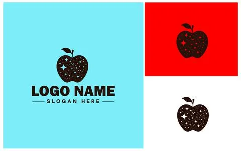 Apple icon logo vector art graphics for business brand icon apple fruits fr.. Stock Illustration