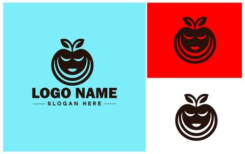 Apple icon logo vector art graphics for business brand icon apple fruits fr.. Stock-Illustration