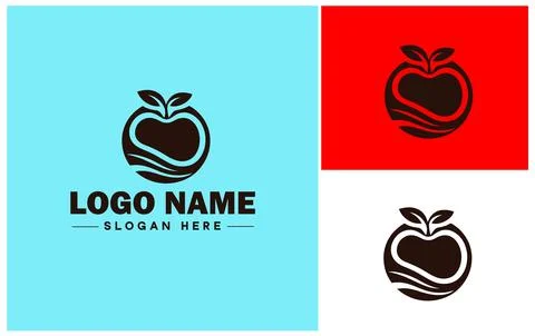 Apple icon logo vector art graphics for business brand icon apple fruits fr.. Illustrazione stock