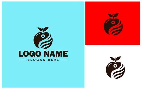 Apple icon logo vector art graphics for business brand icon apple fruits fr.. Stock Illustration