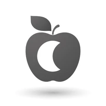 Apple icon with a moon Stock Illustration
