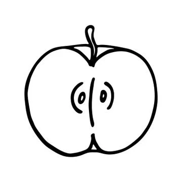 Apple icon. Outlined Stock Illustration