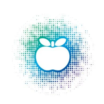 Apple icon over dot pattern Stock Illustration