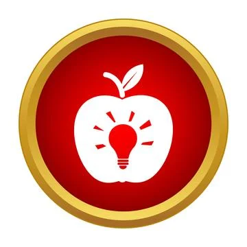 Apple icon representing breakthrough idea and creative thinking Stock Illustration