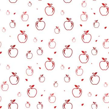 Apple Icon Seamless Pattern on white background, Fruit, Food Icon Vector Art  Stock-Illustration