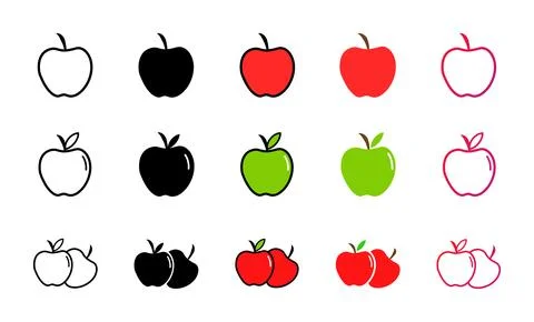 Apple Icon Set Vector Illustration Stock Illustration