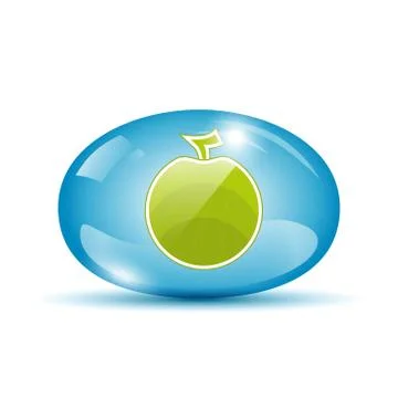 Apple icon in a sphere Stock Illustration