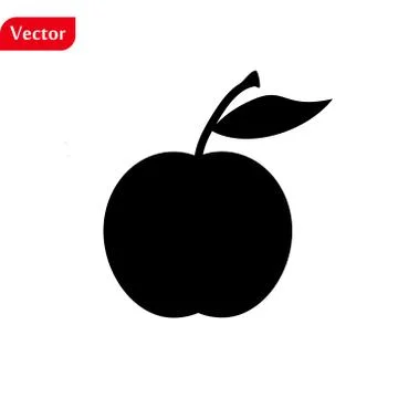 Apple Icon in trendy flat style isolated on grey background. Apple Icon page Stock Illustration