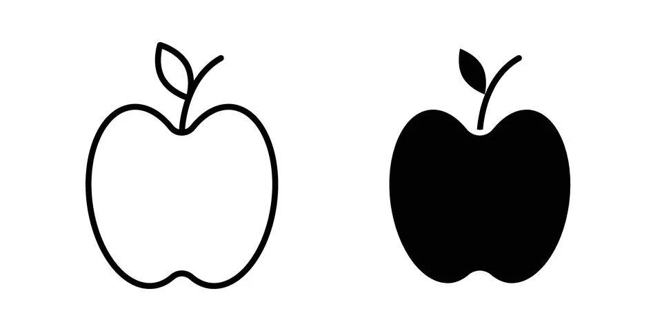 Apple icon vector design illustrations Stock Illustration