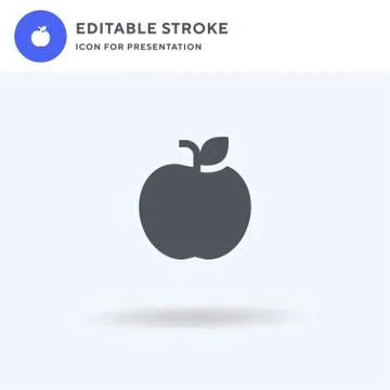 Apple icon vector, filled flat sign, solid pictogram isolated on white, logo  Stock Illustration
