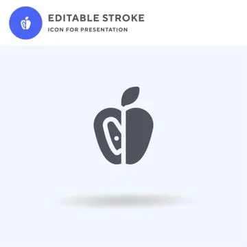 Apple icon vector, filled flat sign, solid pictogram isolated on white, logo  Stock Illustration