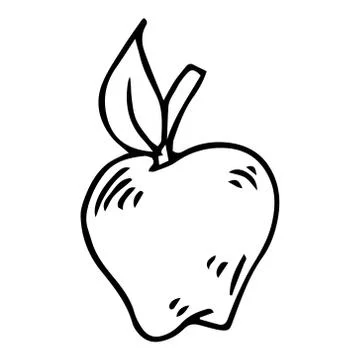 Apple icon. Vector illustration of an apple. Hand drawn spring apple. Stock Illustration