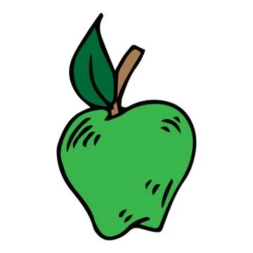 Apple icon. Vector illustration of an apple. Hand drawn spring apple. Stock Illustration