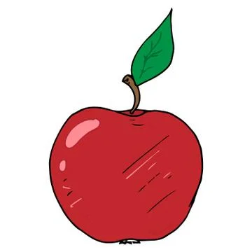 Apple icon. Vector illustration of an apple. Hand drawn apple doodle. Stock Illustration