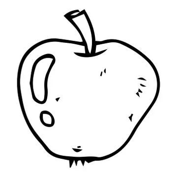 Apple icon. Vector illustration of an apple. Hand drawn apple with a sprig. Stock Illustration