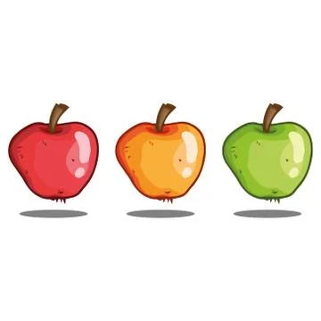 Apple icon. Vector illustration of an apple. Hand drawn apple with a sprig. Stock Illustration