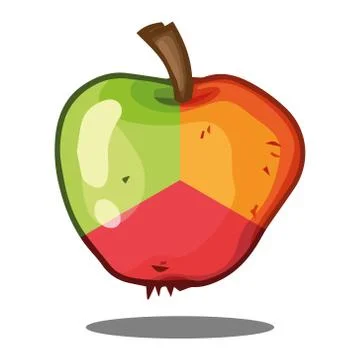 Apple icon. Vector illustration of an apple. Hand drawn apple with a sprig. Stock Illustration