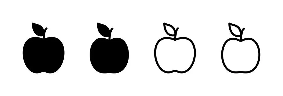 Apple icon vector illustration. Apple sign and symbols for web design. Stock Illustration