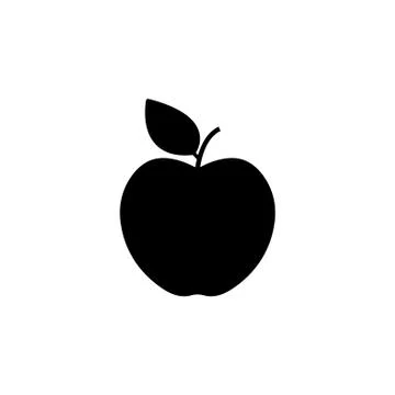 Apple Icon. vector illustration black on white background Stock Illustration