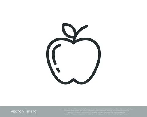 Apple Icon Vector Illustration Design Editable Resizable EPS 10 Stock Illustration