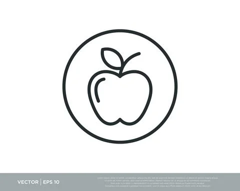 Apple Icon Vector Illustration Design Editable Resizable EPS 10 Stock Illustration