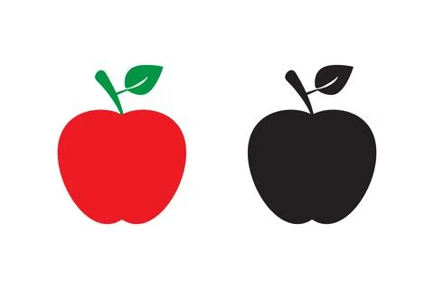 Apple icon vector, red apple Stock Illustration
