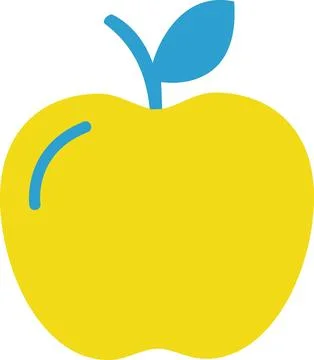 Apple icon yellow school fruit teacher symbol Ilustración de archivo
