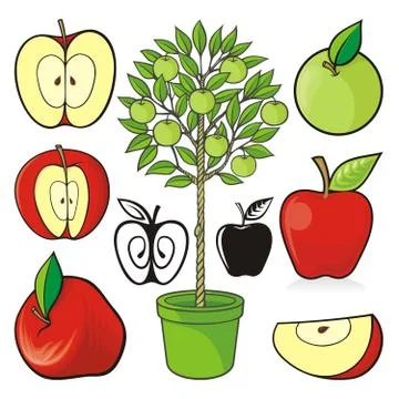 Apple icons Stock Illustration