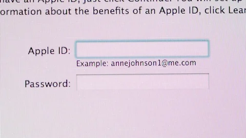 Apple ID, password,  Apple MacOS on iMac computers Stock Footage 107783341