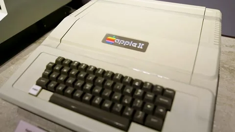 The Apple II Computer located in Computer History Museum Stock Footage 197016836