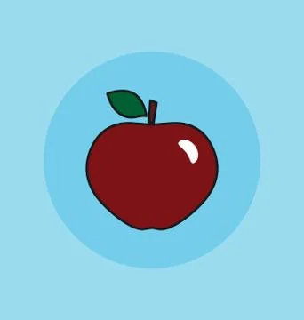 Apple illustration icon. Stock Illustration