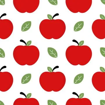 Apple illustration seamless pattern Stock Illustration