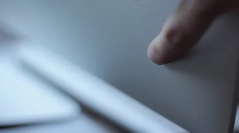 Apple iMac Slim is turned on and off Stock Footage 48128367