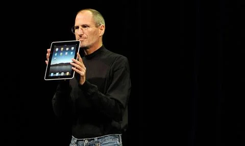 Apple Inc. CEO and co-founder Steve Jobs unveils iPad, San Francisco, USA - 27 J Stock Photos