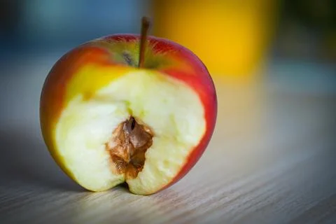 Apple from the inside rotten Stock Photos