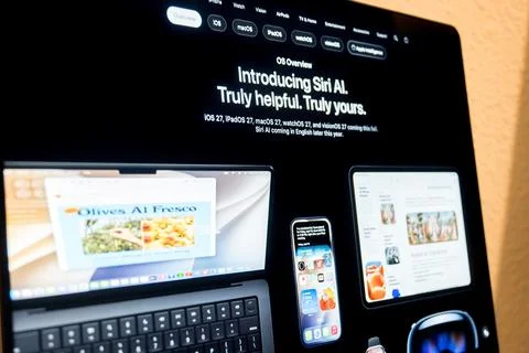 Apple intelligence introducing siri ai for productivity Foto stock
