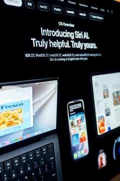 Apple intelligence introducing siri ai on screen Foto stock