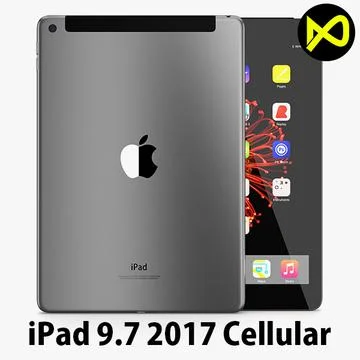 Apple iPad 9.7 Inch 2017 Cellular Space Grey ~ 3D Model #96437962