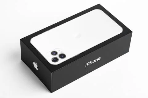 Apple iPhone 11 Max Pro Packaging Box Stock Photos